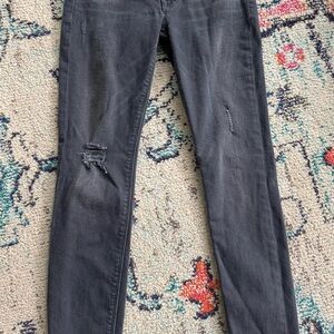 Hudson Jeans Black Skinny Distressed Denim